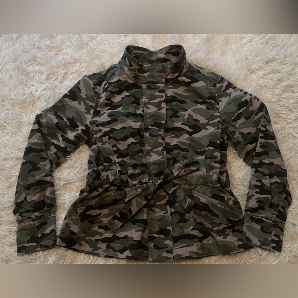 Banana Republic Green Camo Drawstring Utility Jacket